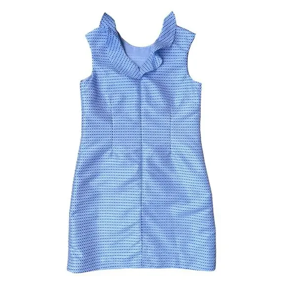 Maggie Breen Too Blue Polka Dot Sleeveless Shift Dress - Girls Size 12 - Picture 3 of 10